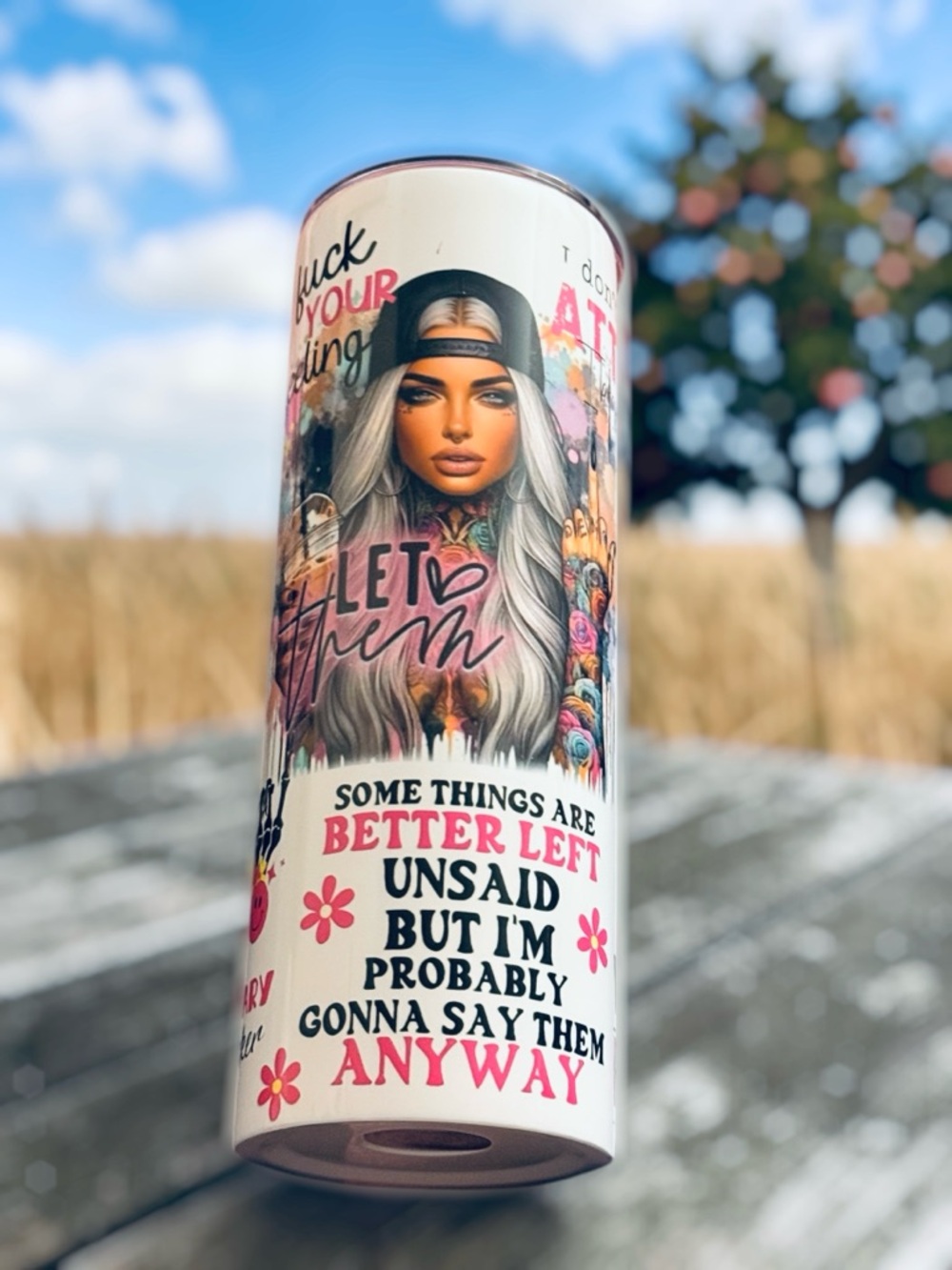 Bold Attitude 20oz Skinny Tumbler – Funny Sarcastic Gift | Sassy Quote Cup - Picture 5 of 5